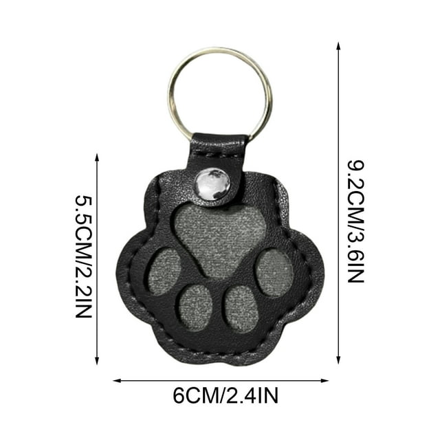 Btomtd Porte-Clés de Rangement pour Chien Porte-Clés Patte en Cuir Mignon Souvenir de Poils d'Animaux Porte-Clés Collection Commémorative Unique Cadeaux Commémoratifs pour Sac Sac Sac Patte Clé, Noir