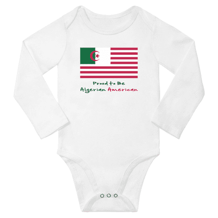 

Proud to be Algerian American Baby Long Slevve Jumpsuits (White 3-6 Months)