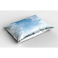 thumbnail image 2 of Ambesonne Winter Pillow Sham 2 Pack, Snow Falling New York, 30"x20", Blue Grey White, 2 of 3