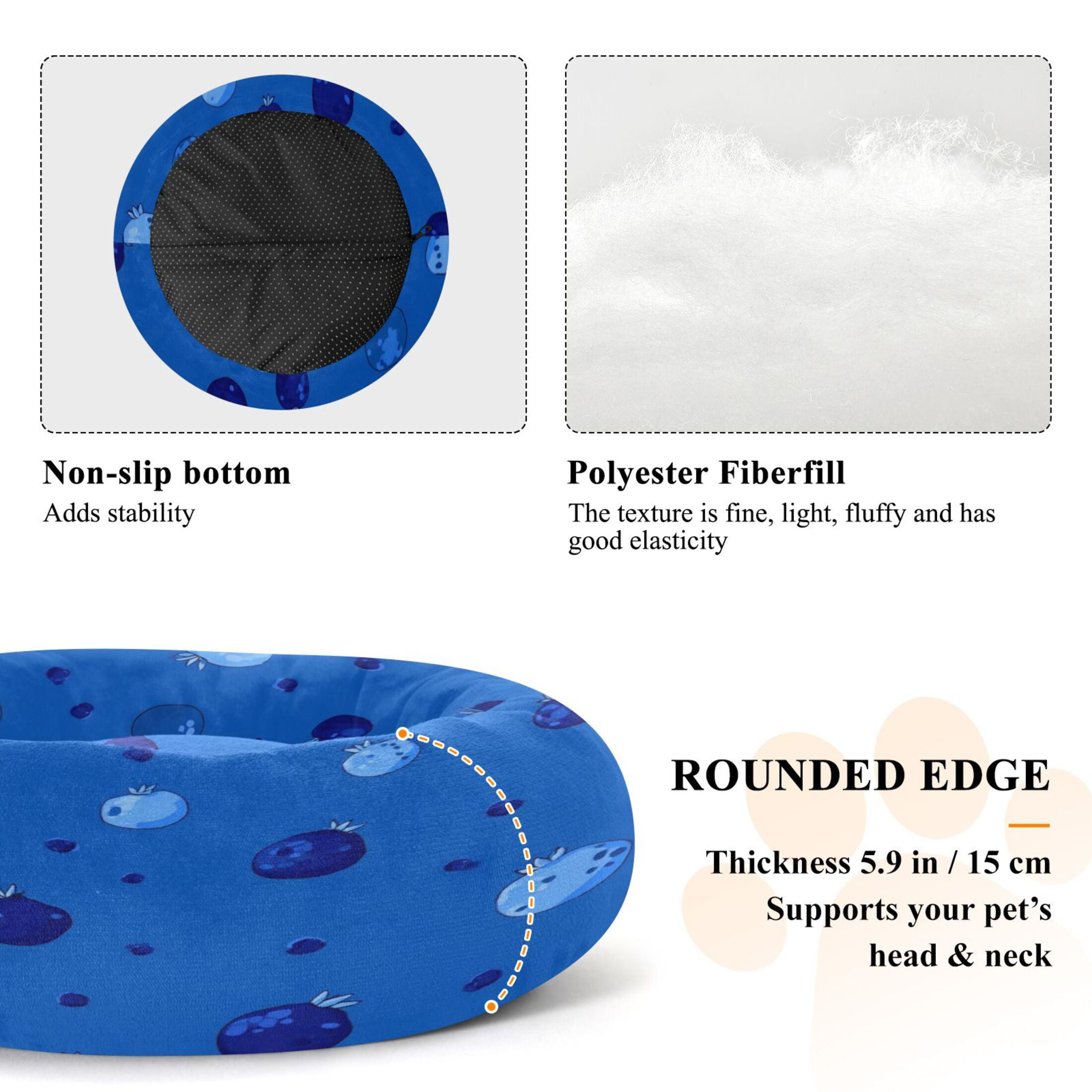 Iauyy Pet Couch Donut Cat Bed for Indoor Cats/Small Dogs Washable & Machine with Non-slip Bottom Calming Cat Furniture, Pomegranate Pattern (M)