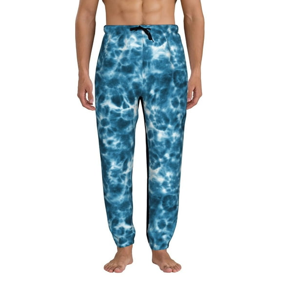 Kdxio Blue Tie Dye Pattern Joggers,Sweatpants for Men with Pockets-Small