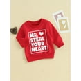 thumbnail image 3 of Bagilaanoe Toddler Baby Girl Boy Valentine’s Day Sweatshirt Long Sleeve Letter Print Pullover 6M 12M 18M 24M 3T Kids Fall Loose Tee Tops, 3 of 9