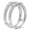 Dazzlingrock Collection 0.50 Carat (ctw) 14K Diamond Ladies Wedding Band Enhancer Guard Double Ring 1/2 CT, White Gold, Size 6