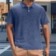 thumbnail image 1 of Blusa y camisa de manga corta con cuello vuelto para hombre, blusa informal de verano a la moda de color liso con cuello vuelto, blusa para hombre, 1 of 5