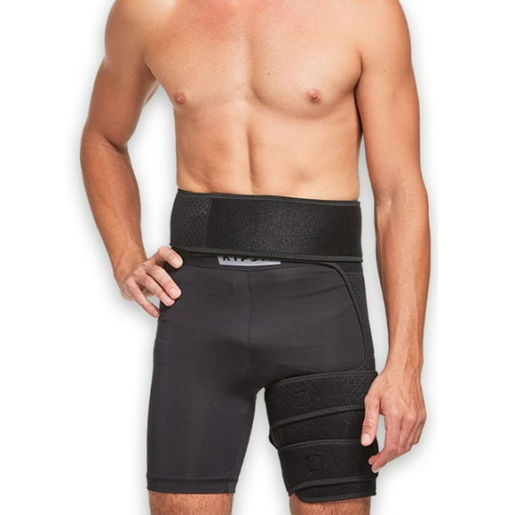 Maoww Universal Hip Joint Brace Groin Support Thermal Protector Anti-skid Leg Compression Wraps Strap Protective Indoor Gym