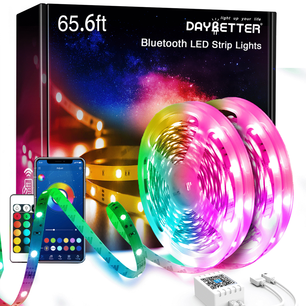 DAYBETTER Led Strip Lights for Bedroom 65.6ft with App Control Remote