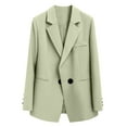 thumbnail image 4 of UAMVSH Blazers Sets for Women Casual Work Business Outfits with Pockets Basic Long Sleeve Button Suit Jackets and Wide Leg Dressy Pants(Large,Green), 4 of 7