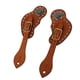 thumbnail image 2 of Correa de Espolón de Caballos, 1 par versátil de cuero de cuero de vaca ajustable correa espoleta de espolón con hebilla para equipos de protección de atrenamiento de Caballos, 2 of 7