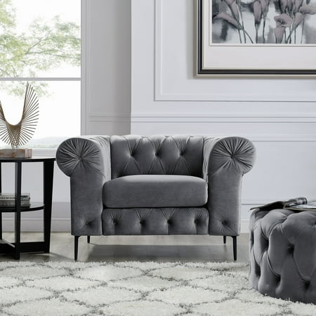 Corvus Prato Tufted Rolled Arm Chesterfield Sofa Chair Corvus Prato Tufted Rolled Arm Chesterfield Sofa Chair