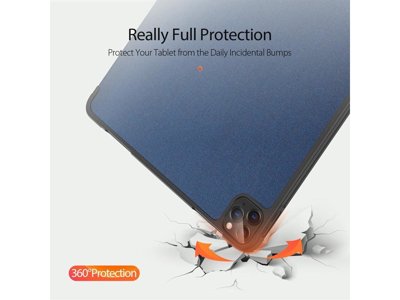 Slim Smart Case for iPad Pro 12.9 2022 2021 2020 6th 5th 4th Generation Support Apple Pencil Charging Soft TPU Protective Stand Cover