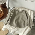thumbnail image 7 of NEBWOAK Boys Girls Long Sleeve T-Shirt 100% Cotton Khaki Crewneck Loose Fit Basic Tee,Size 18 Months, 7 of 7
