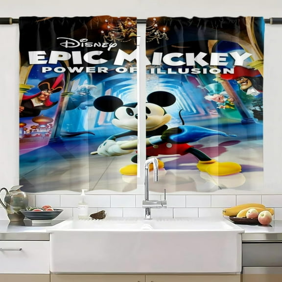Epic Mickey Window Curtain - 2 Panels(28"x40")