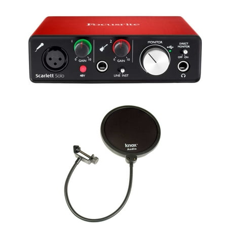 Focusrite Scarlett Solo USB Audio Interface (2nd Gen) + 2 Knox Pop