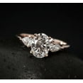 thumbnail image 3 of HeartsAndYou Pear Accents Trilogy Engagement Ring for Women 2.1ct Oval Cut Moissanite 18k Rose Gold over Silver, 3 of 9