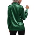 thumbnail image 4 of Frontwalk Women Shirts Long Sleeve Tops Lapel Neck Blouse Ladies Comfy Tunic Shirt Button Down Blackish Green XL, 4 of 5