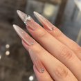 thumbnail image 4 of Temperament white long glass beads cat eye manicure pure hand-worn nail boutique nail patch finished fake nail, 4 of 8