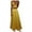 Yellow, variant on Viikei Plus Size Skirts for Women Holiday V Neck Solid Crop Top & Sheer High Slit Maxi Suit