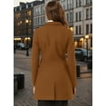 thumbnail image 4 of INSPIRE CHIC Manteau d'Hiver pour Femme à Revers Cranté, Simple Boutonnage, Manches Longues, Brun Foncé L, 4 of 5