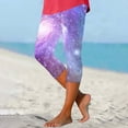 thumbnail image 2 of DDAPJ pyju Capri Leggings for Women 2025 Trendy Summer Cropped Pants Elastic Waist Slim Fit Yoga Bottom Pants Trendy 3D Print Casual Workout Capris Limited Time Sales of Today Multicolor M, 2 of 6