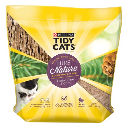 Purina Tidy Cats Pure Nature Cedar, Pine & Corn Clumping Cat Litter For Multiple Cats