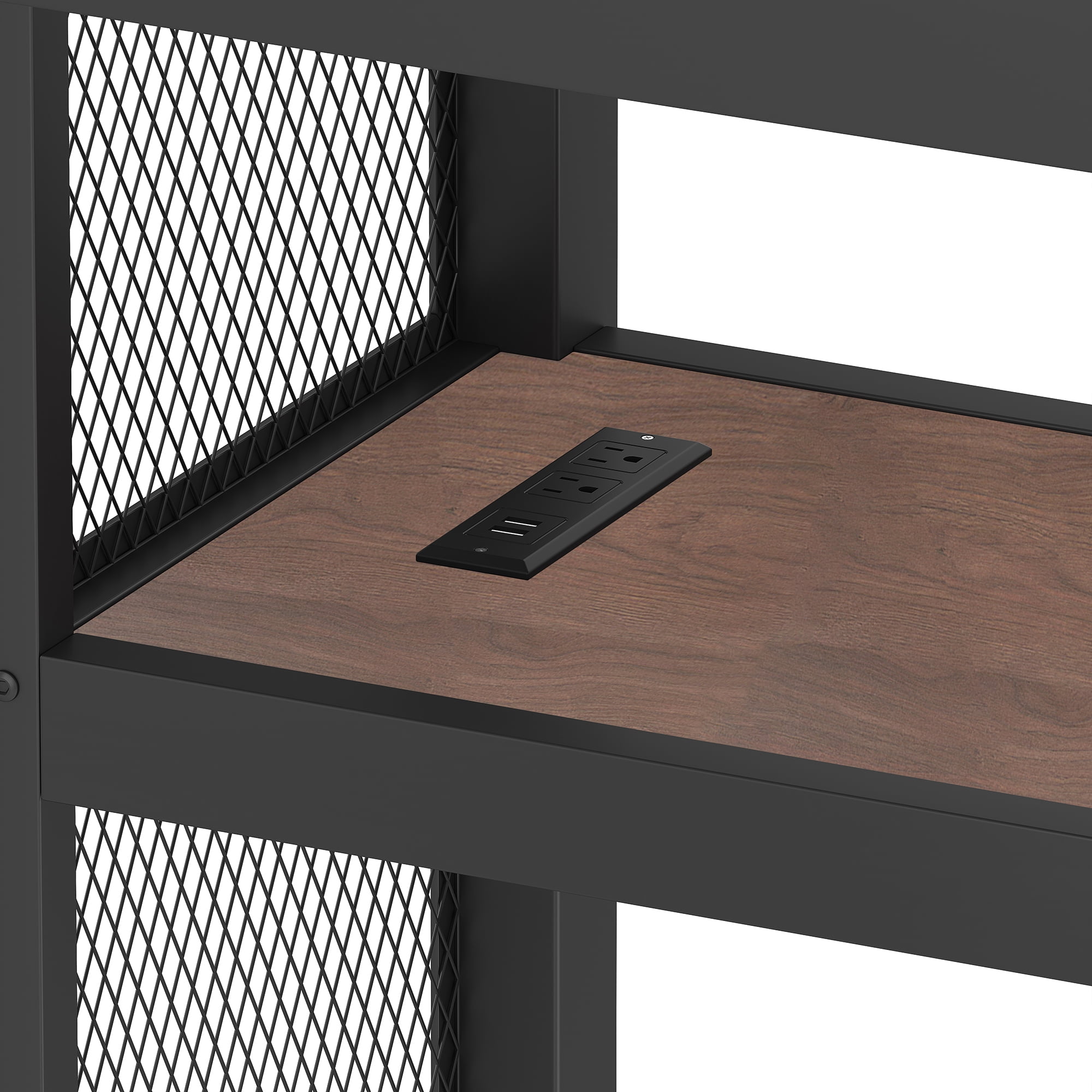 Mintazer Twin XL Loft Bed with Desk & Storage Stairs, Metal Bed Frame with LED Lights & USB Ports for Bedroom Dorm, Black