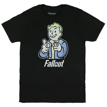 Fallout Vault Boy Mens Black T-shirt (Fallout 3 Best Character)