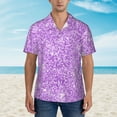 thumbnail image 2 of Disketp Hawaiian Shirts For Men,Lilac Glittering Print Mens Casual Short Sleeve Button Down Shirts Beach Shirt, 2 of 7