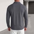thumbnail image 4 of Aimik Polo Shirts for Men Long Sleeve Waffle Texture Button Up Casual Solid Shirts Fall Winter Soft Warm Collared Tee Basic, 4 of 6
