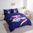 thumbnail image 3 of Castle Fairy Kawaii Axolotl Girl Boy Twin Bedding Sets 7-Piece,Starry Sky Planet Bedding Comforter Set Microfiber,Cartoon Animal Breathable Sheet Sets,Super Cozy Room Decor,Reversible, 3 of 8