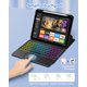 thumbnail image 4 of Funda con Teclado Retroiluminado Negro, Rotación de 360° con Soporte para Lápiz para iPad 11" 2025/10.9" 2022, 4 of 9
