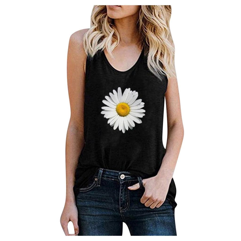 PRINxy Womens T Shirts Teen Girls Daisy Graphic Print Pullover Casual ...