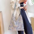 thumbnail image 3 of Women Glitter Sequins PU Leather Shoulder Bag Armpit Bag Top-handle Bag, 3 of 6