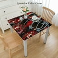 thumbnail image 2 of BANET Decorative Edged Square Fitted Tablecloth,Pile of Polyester Fitted Table Cover for Parties, Weddings, Kitchen Fit Square Table White, 2 of 7