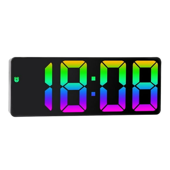 Wall Decorations for Bedroom, Multifunctional Clock Living Room Wall Clock Home Bedside Decoration Digital Electronic Clock Silent Clock Temperature and Humidity Color Screen Clock