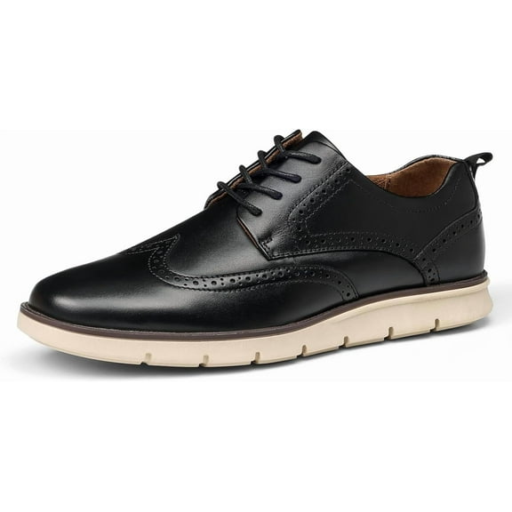 Mens Casual Dress Shoes Genuine Leather Plain Toe Mens Dress Sneakers Lightweight Comfortable Business Casual Oxford Shoes for Men