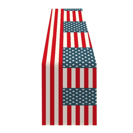 

FLYHMAI Clearance of Today Simple Design independence Day Table Flag Patriotic Stripes Wired Edge Ribbon Printing Craft Decoration