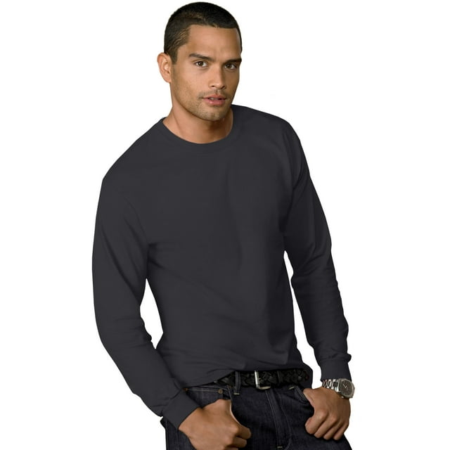 Hanes T-Shirt pour Hommes 5,2 oz COMFORTSOFT, Poids Lourd, 3TG, Noir
