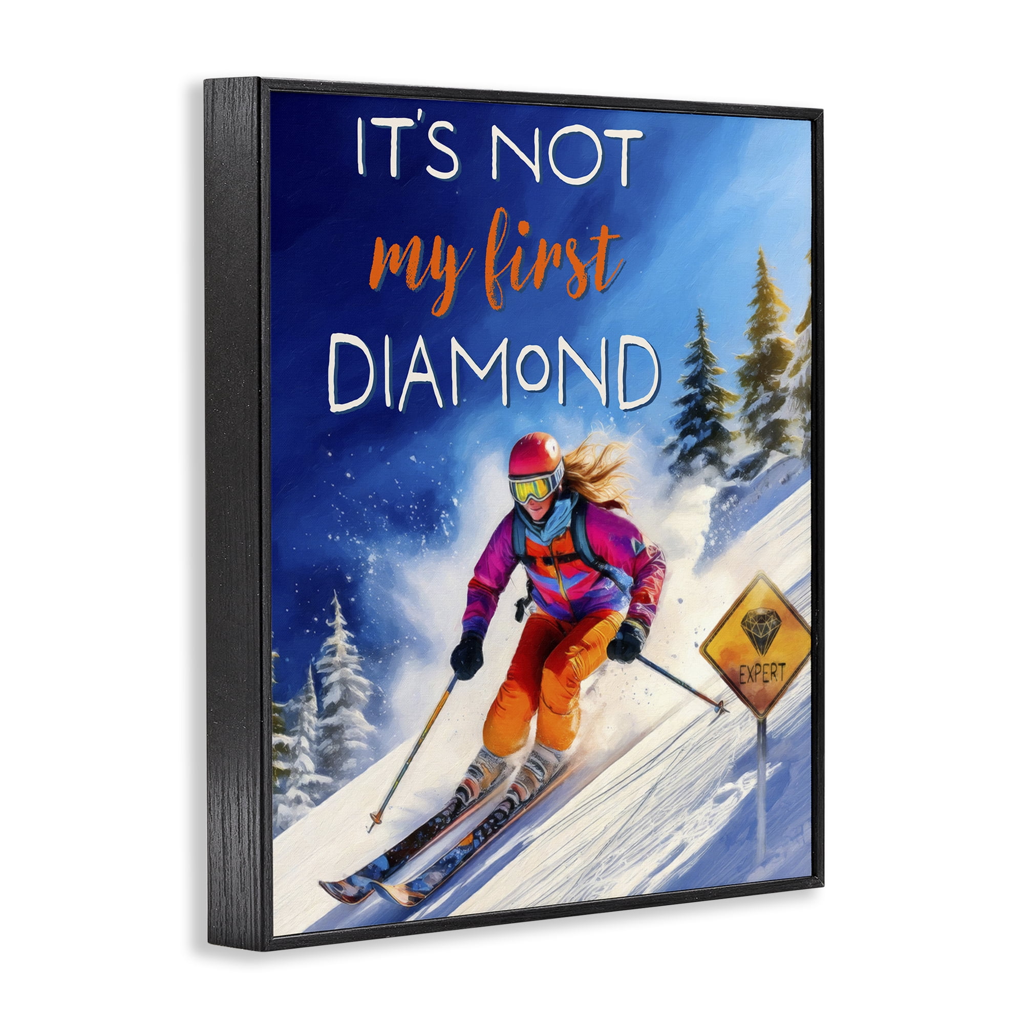 Stupell Industries Not My First Diamond Black Framed Giclee Art, design by Grotto Studios