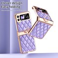 thumbnail image 7 of for Samsung Galaxy Z Flip 3 Case, Mantto Premium Elegant Patterned Leather Shockproof Cover with Ring Stand Holder Flip Folio Case with Hinge Protection for Samsung Z Flip 3, Purple, 7 of 7