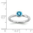 thumbnail image 5 of 925 Sterling Silver Stackable Expressions Low 5mm Round Blue Topaz Ring Size: 10; for Adults and Teens; for Women and Men, 5 of 5