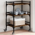 thumbnail image 1 of vidaXL Kitchen Trolley Smoked Oak 50x35x75.5 cm Engineered Wood, 1 of 5