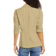 thumbnail image 5 of IYYVV 2026 Summer Linen Blazer Women 3/4 Sleeve Lightweight Suit Jacket Elegant Casual Cotton Blend Work Blazers Cardigan Khaki 2XL, 5 of 9