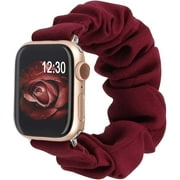 TOYOUTHS Compatible with Apple Watch Band Scrunchie 38mm 40mm Women Elastic Strap Soft Cloth Fabric Pattern Holiday