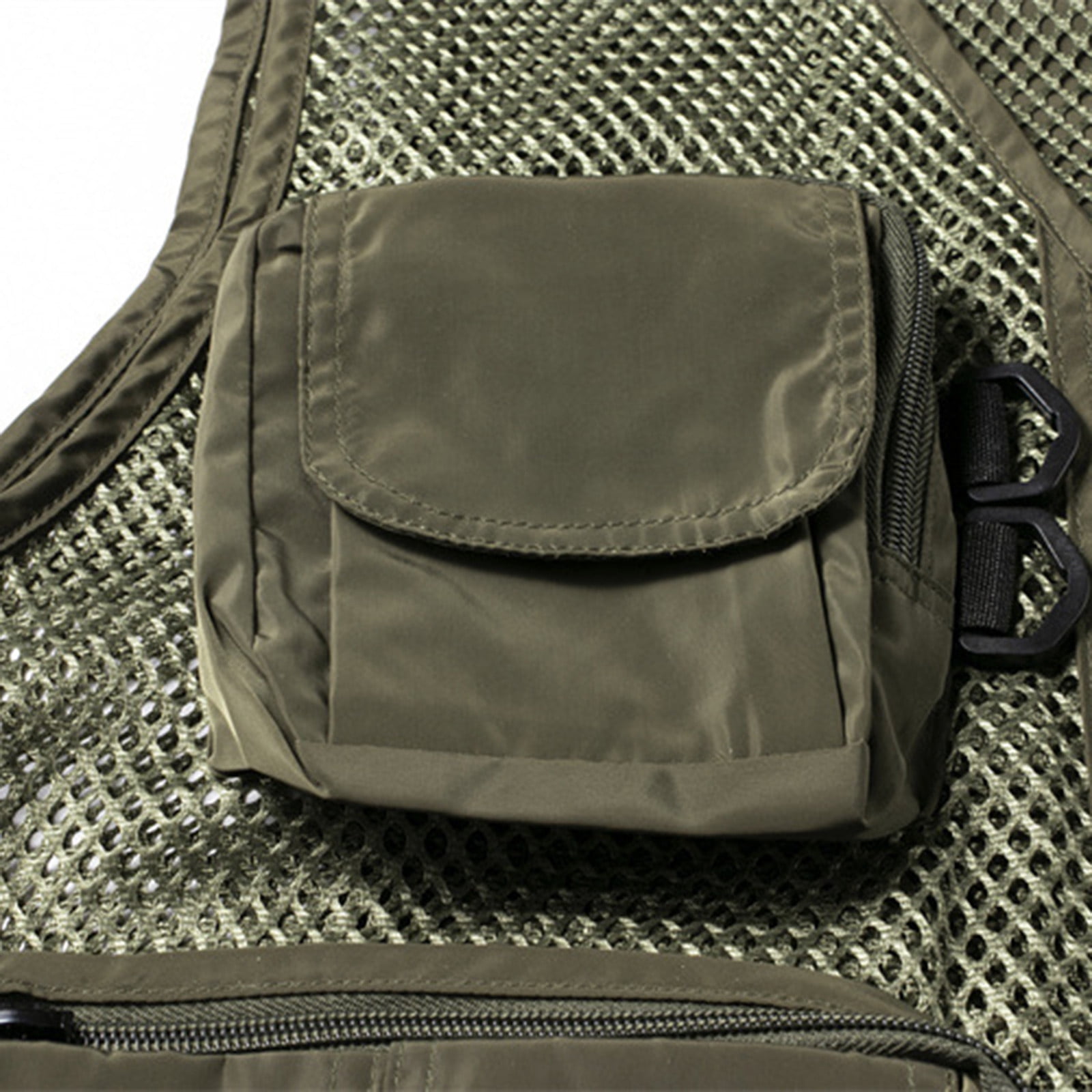 Men's Cargo Vest V Neck Zipper Multi Pockets Sleeveless Breathable