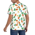 thumbnail image 2 of Zufioo Cute Carrot Print Men's Baseball Short Sleeve, Moisture Wicking Button-Down Hip Hop Tee-XX-Large, 2 of 7