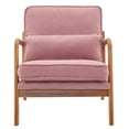 thumbnail image 5 of Accent Chair Mid-Century Modern Chair with Pillow High Back Upholstered Lounge Arm Chair with Armrest Backrest Iron Frame & Soft Cushion, Pink, 5 of 9