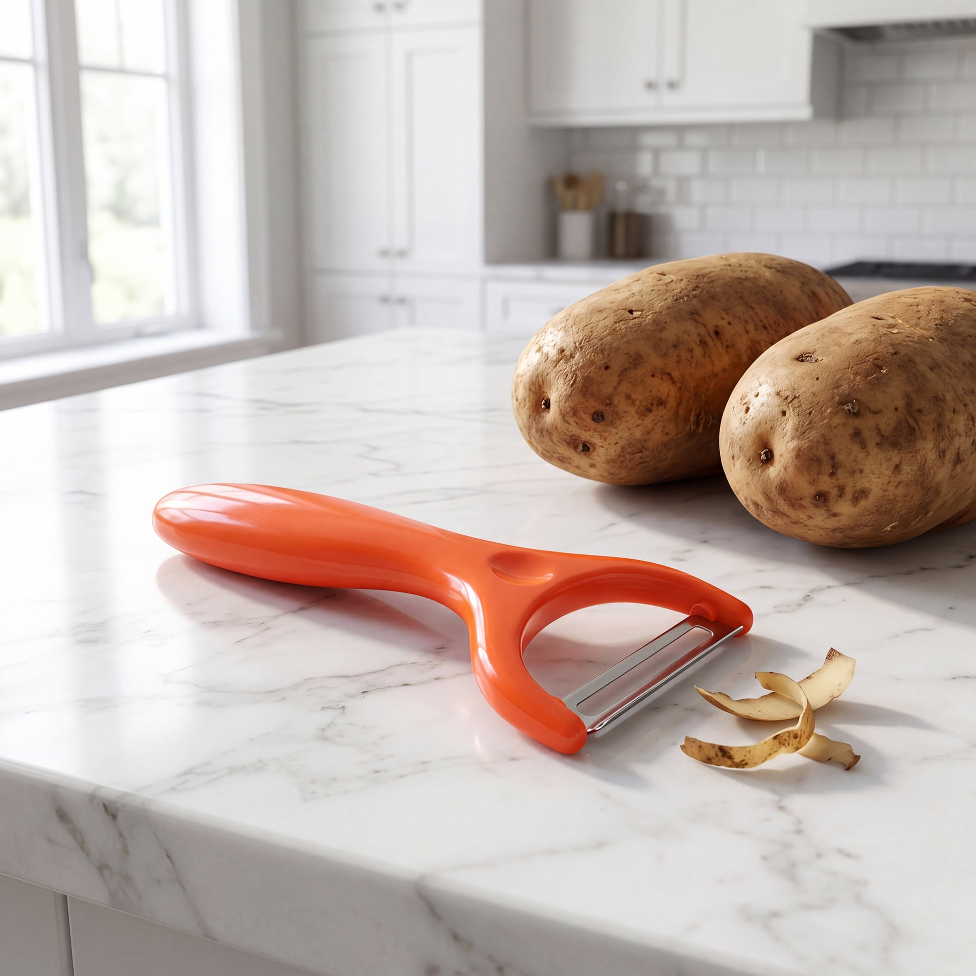 Unique Bargains Plastic Vegetable Peeler with Ergonomic Handle Bright Red 5.9x2.4x0.6 inch