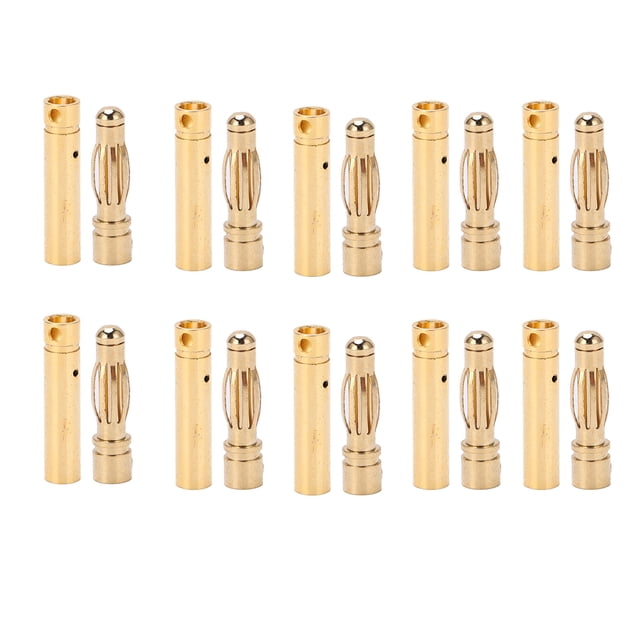 10 pares de conector Banana macho hembra de 4,0mm chapado en oro para motores ESC de batería Lipo RC