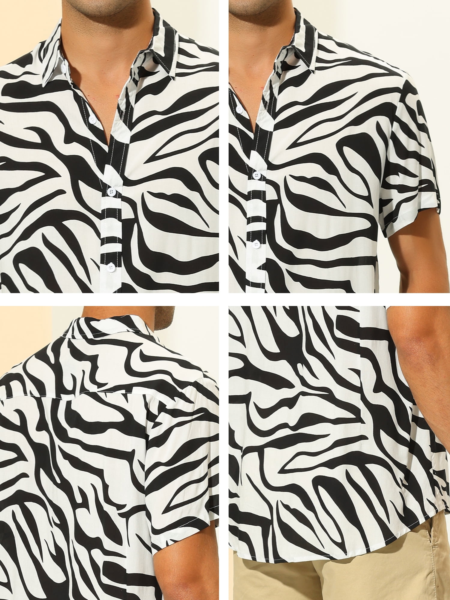 black white printed shirt