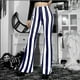 thumbnail image 5 of Pantalones Casuales de Mujer Pantalones Acampanados de Cintura Alta Estampados A Rayas de Moda Odeerbi  ODB-6, 5 of 9